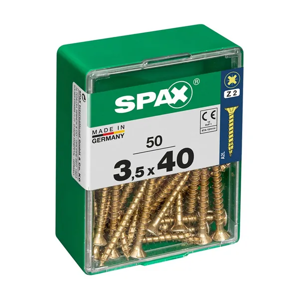 Box of screws SPAX Yellox Wood Flat head 50 Pieces (3,5 x 40 mm)