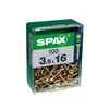 Box of screws SPAX Yellox Wood Flat head 100 Pieces (3 x 20 mm)