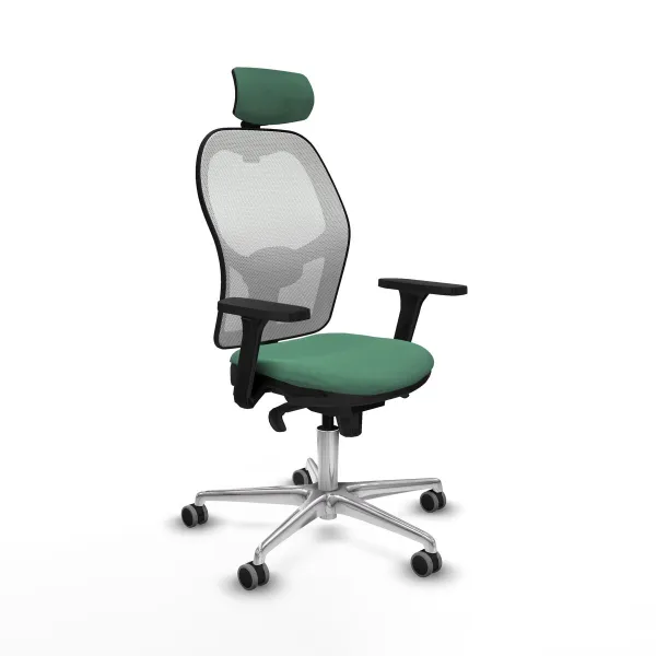 Office Chair with Headrest Piqueras y Crespo 3D086G2 Emerald Green