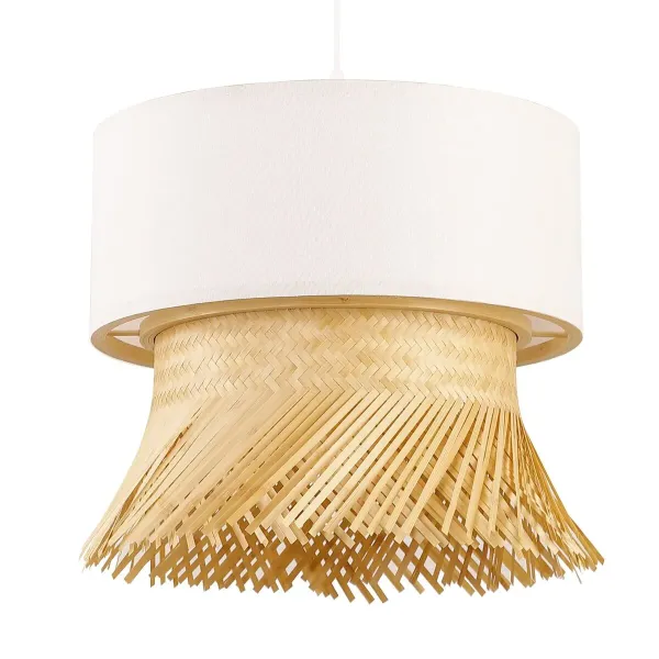 Ceiling Light DKD Home Decor Polyester Bamboo (40 x 40 x 39 cm)