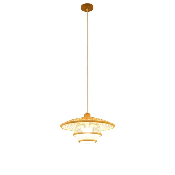 Ceiling Light DKD Home Decor Natural Bamboo 50 W 40 x 40 x 17 cm