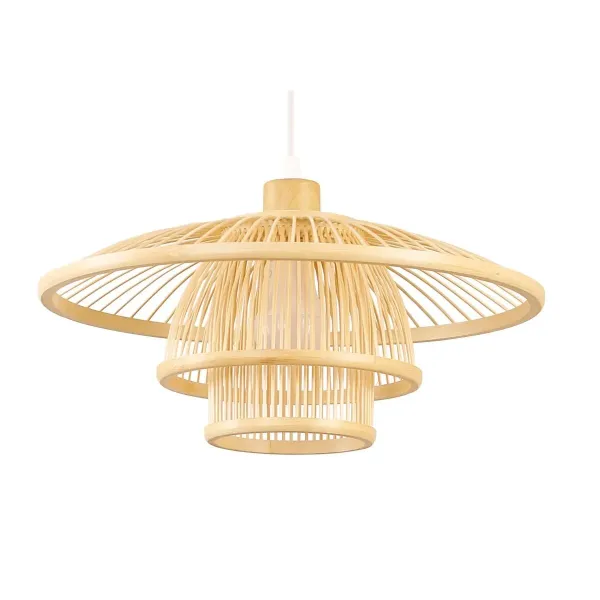 Ceiling Light DKD Home Decor Natural Bamboo 50 W 40 x 40 x 17 cm