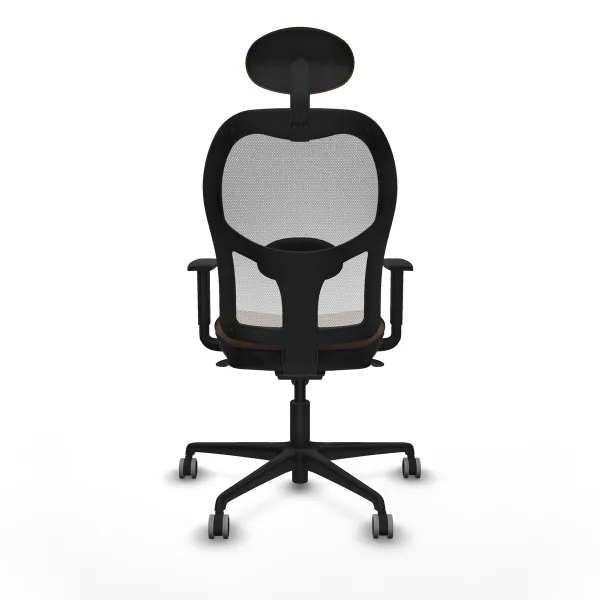 Office Chair with Headrest Jorquera Piqueras y Crespo 1D036G1 White Dark brown