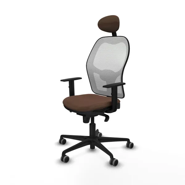 Office Chair with Headrest Jorquera Piqueras y Crespo 1D036G1 White Dark brown