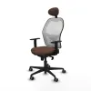 Office Chair with Headrest Jorquera Piqueras y Crespo 1D036G1 White Dark brown