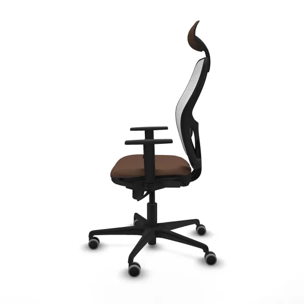 Office Chair with Headrest Jorquera Piqueras y Crespo 1D036G1 White Dark brown