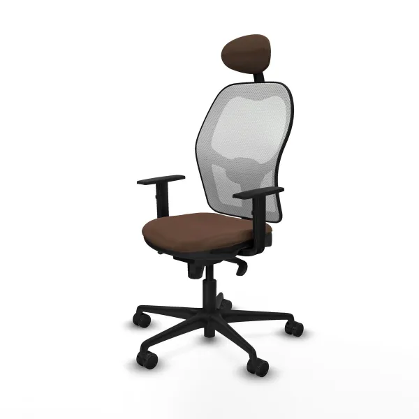 Office Chair with Headrest Jorquera Piqueras y Crespo 1D036N1 White Dark brown