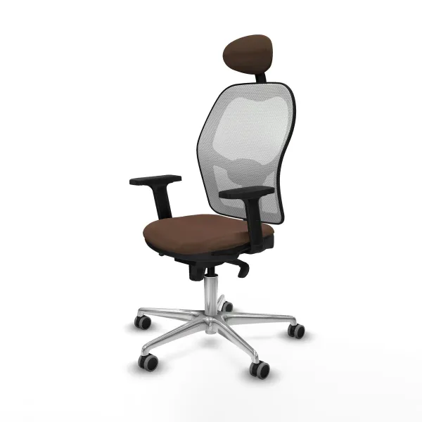 Office Chair with Headrest Piqueras y Crespo 2D086G1 White Dark brown