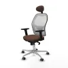 Office Chair with Headrest Piqueras y Crespo 2D086G1 White Dark brown
