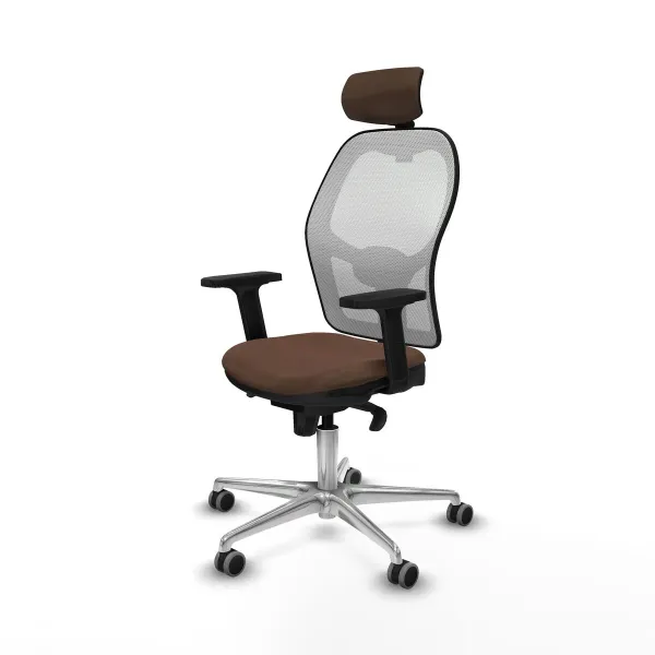 Office Chair with Headrest Piqueras y Crespo 2D086G2 White Dark brown