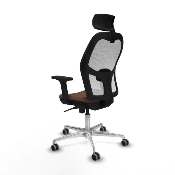 Office Chair with Headrest Piqueras y Crespo 2D086G2 White Dark brown