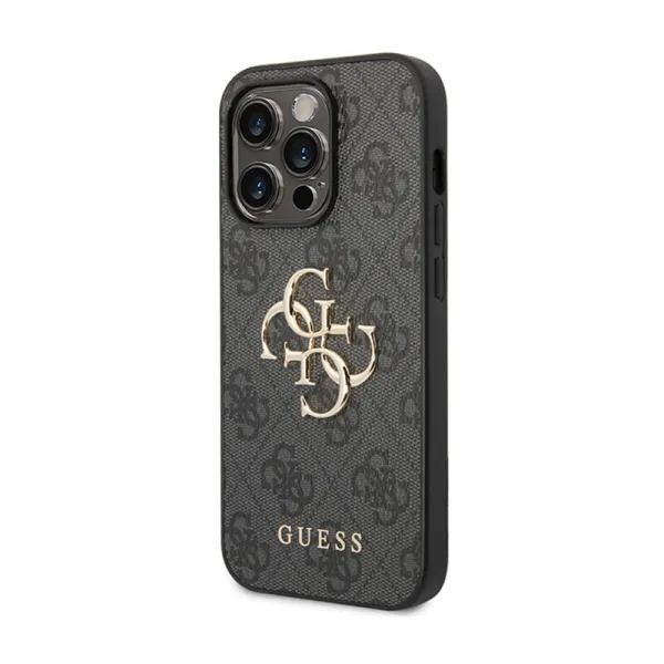 Guess 4G Big Metal Logo - Case for iPhone 15 Pro (Grey)