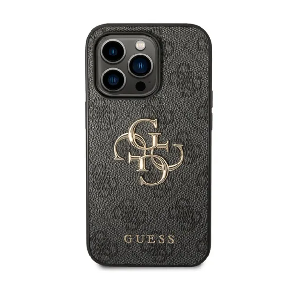 Guess 4G Big Metal Logo - Case for iPhone 15 Pro (Grey)