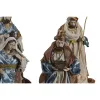 Christmas nativity set DKD Home Decor 9 Pieces Blue Golden Polyester (20 x 15 x 30 cm)