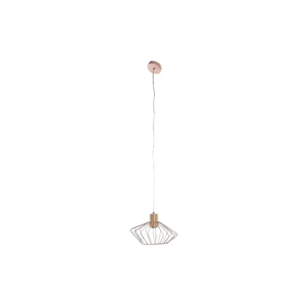 Ceiling Light DKD Home Decor 34 x 34 x 21 cm Silver Black Grey Pink Metal White 50 W 60 W Pinewood