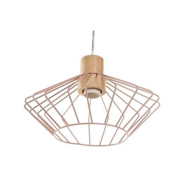 Ceiling Light DKD Home Decor 34 x 34 x 21 cm Silver Black Grey Pink Metal White 50 W 60 W Pinewood