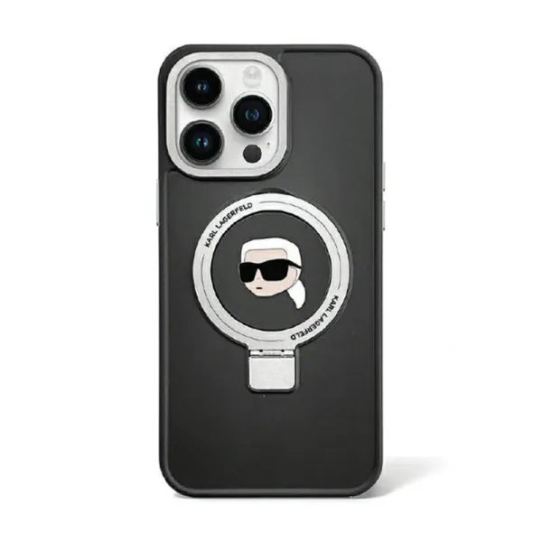 Karl Lagerfeld Ring Stand Karl Head MagSafe - iPhone 15 Case (black)