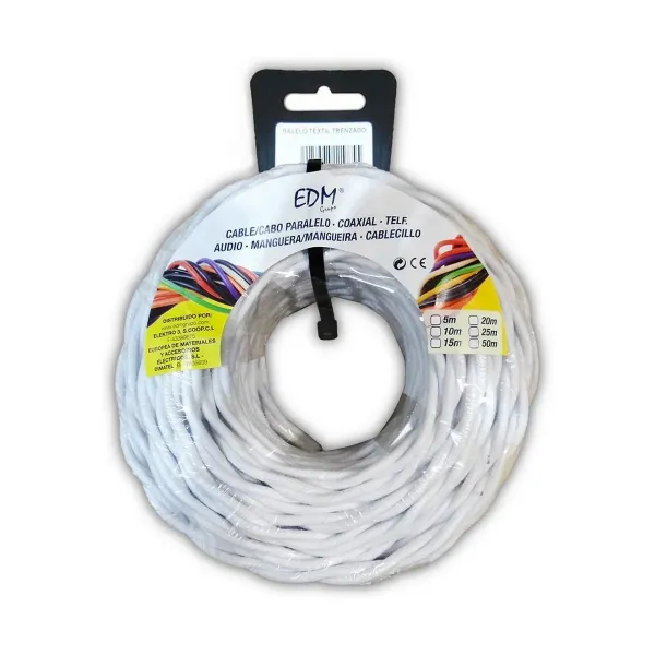 Cable EDM White 25 m 2 x 1 mm