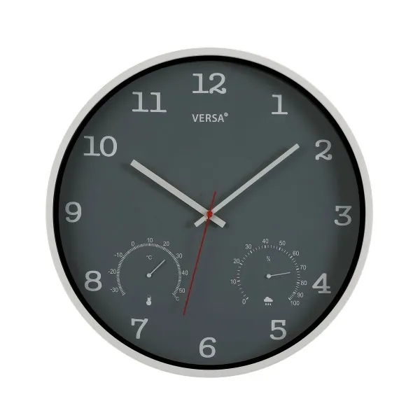 Wall Clock Versa Grey Plastic (4,3 x 35,5 x 35,5 cm)