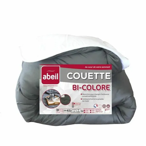 Duvet Abeil Grey White White/Grey 240 x 260 cm 350 g/m²