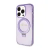 Guess Ring Stand Script Glitter MagSafe - iPhone 15 Pro Case (Purple)