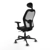 Office Chair with Headrest Jorquera Piqueras y Crespo 2D036G1 Black