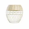 Ceiling Light DKD Home Decor Metal White Light brown Rattan 50 W (30 x 30 x 38 cm)