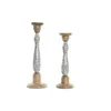 Candleholder DKD Home Decor Metal Mango wood (17 x 17 x 52,5 cm) (2 Pieces)