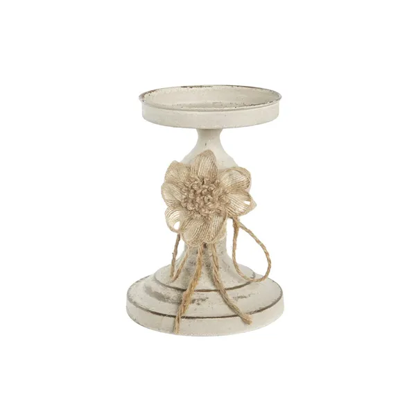 Candleholder DKD Home Decor 13 x 13 x 17,5 cm Metal White