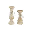 Candleholder DKD Home Decor Wood (9,5 x 9,5 x 28 cm) (2 Pieces)