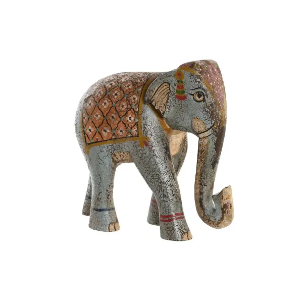 Decorative Figure DKD Home Decor Elephant Mango wood (29 x 12 x 26 cm)