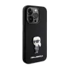 Karl Lagerfeld Silicone Ikonik Metal Pin - iPhone 15 Pro Case (Black)