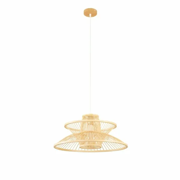 Ceiling Light DKD Home Decor 50 x 50 x 22 cm Light brown Bamboo 50 W