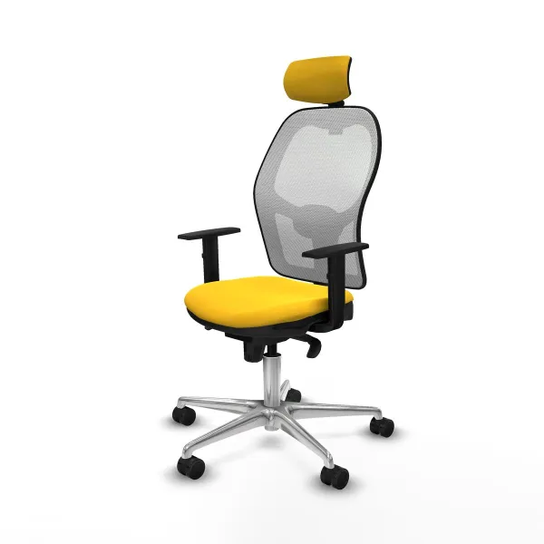 Office Chair with Headrest Jorquera Piqueras y Crespo 1D086N2 Yellow