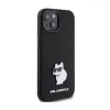 Karl Lagerfeld Silicone Choupette Metal Pin - iPhone 15 Plus Case (Black)