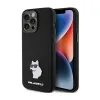 Karl Lagerfeld Silicone Choupette Metal Pin - iPhone 15 Pro Case (Black)