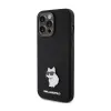 Karl Lagerfeld Silicone Choupette Metal Pin - iPhone 15 Pro Case (Black)