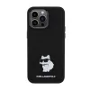 Karl Lagerfeld Silicone Choupette Metal Pin - iPhone 15 Pro Case (Black)