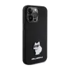 Karl Lagerfeld Silicone Choupette Metal Pin - iPhone 15 Pro Case (Black)