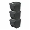 Bucket set Sortibox Black Stackable (3 Units)