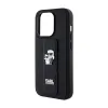 Karl Lagerfeld Gripstand Saffiano Karl & Choupette Pins - iPhone 15 Pro Max Case (Black)