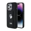 Karl Lagerfeld Gripstand Saffiano Choupette Pins - iPhone 15 Pro Case (black)