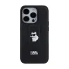 Karl Lagerfeld Gripstand Saffiano Choupette Pins - iPhone 15 Pro Case (black)