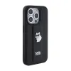 Karl Lagerfeld Gripstand Saffiano Choupette Pins - iPhone 15 Pro Max Case (Black)