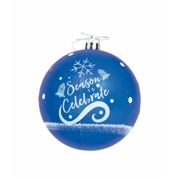 Christmas Bauble Frozen Memories 6 Units Blue White Plastic (Ø 8 cm)