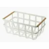 Multi-purpose basket DKD Home Decor White Natural Metal Pinewood 36 x 22 x 15,5 cm