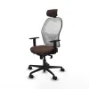 Office Chair with Headrest Jorquera Piqueras y Crespo 1D036N2 White Dark brown