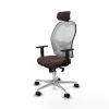 Office Chair with Headrest Jorquera Piqueras y Crespo 1D086N2 White Dark brown