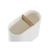 Toothbrush Holder DKD Home Decor White Natural Bamboo polypropylene 11,5 x 5,5 x 10,5 cm (12 Units)