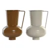 Vase DKD Home Decor 13 x 12.5 x 17 cm Beige Metal Orange Mustard (2 Units)